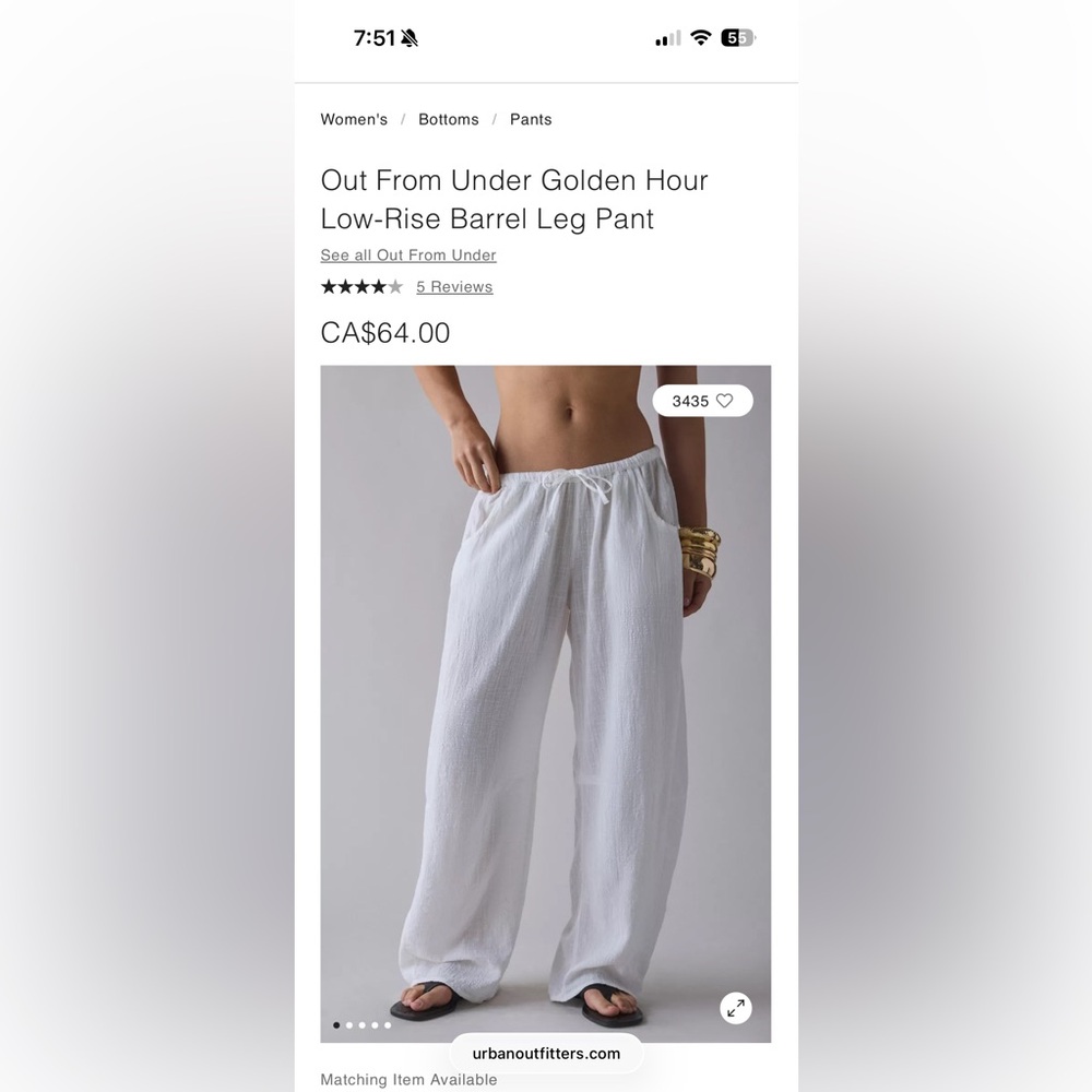 Urban Outfitters White Wide Leg Pants